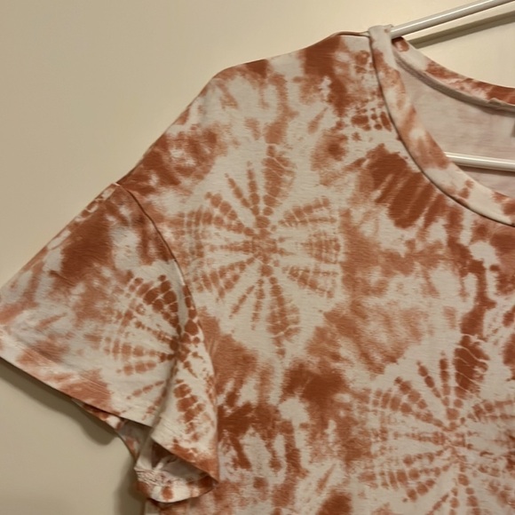 Cyrus ultra soft Tie Dye print T shirt on cream and rust size Small - Picture 3 of 6